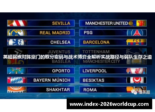 英超弱旅对阵豪门的取分密码与战术博弈全解析实战路径与弱队生存之道 英超弱旅对阵豪门的取分密码与战术博弈全解析实战路径与弱队生存之道